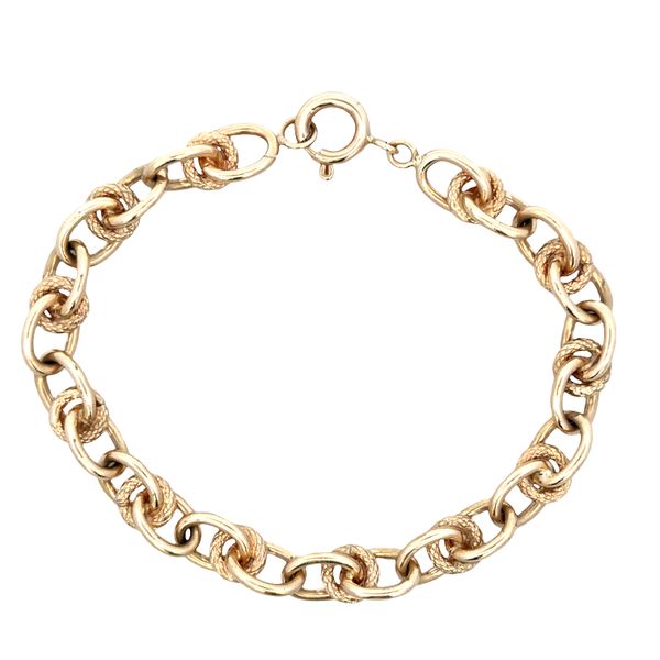 Vintage 14k Yellow Gold Fancy Link Charm Bracelet – 7.75