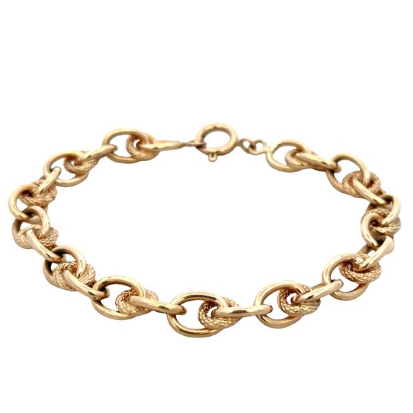 Vintage 14k Yellow Gold Fancy Link Charm Bracelet – 7.75