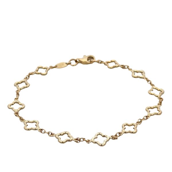 14k Yellow Gold Quatrefoil Link Bracelet – 7