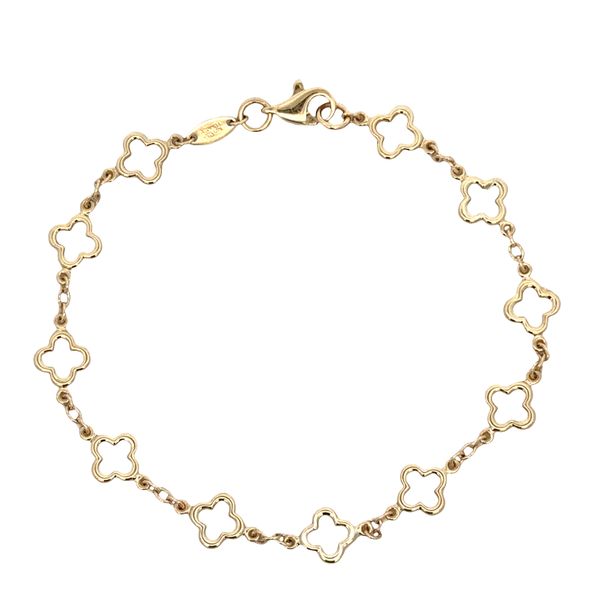 14k Yellow Gold Quatrefoil Link Bracelet – 7