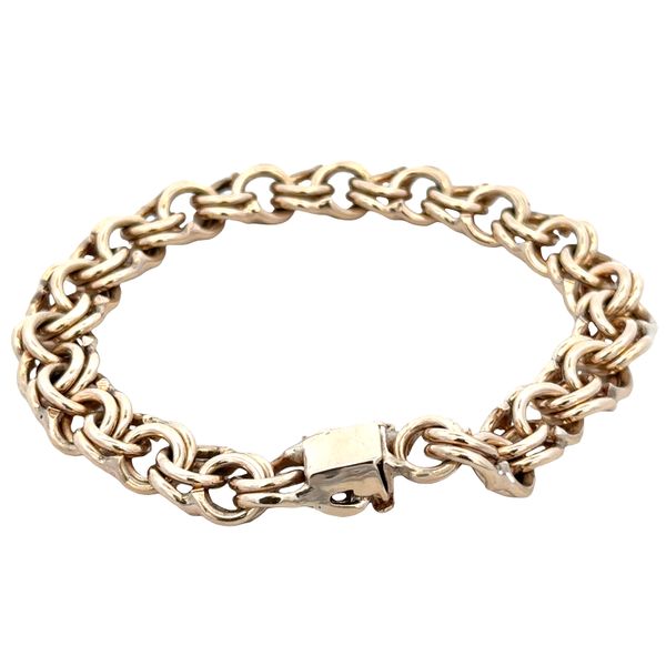 Substantial 14k Yellow Gold Double Link Charm Bracelet – 7.5