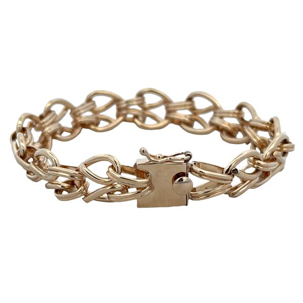Vintage 14k Yellow Gold Pretzel Link Charm Bracelet – 7