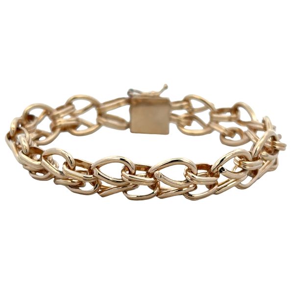 Vintage 14k Yellow Gold Pretzel Link Charm Bracelet – 7