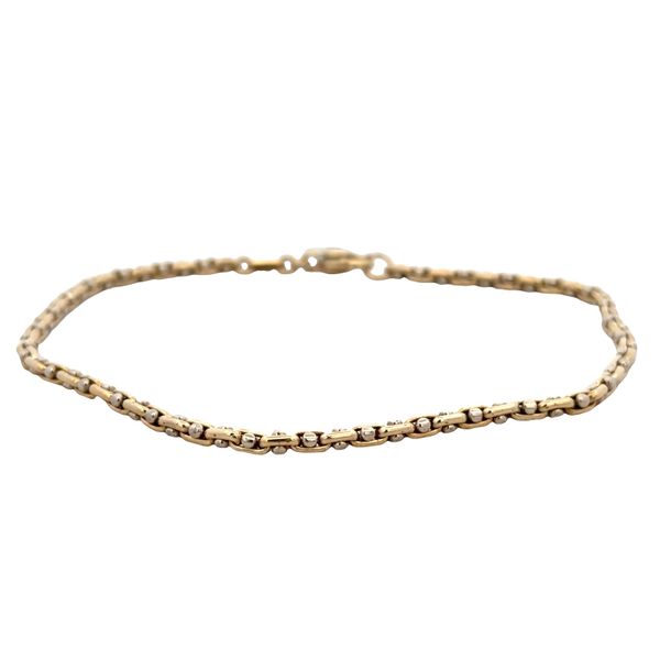 14k Yellow Gold Fancy Link Anklet – 9.5