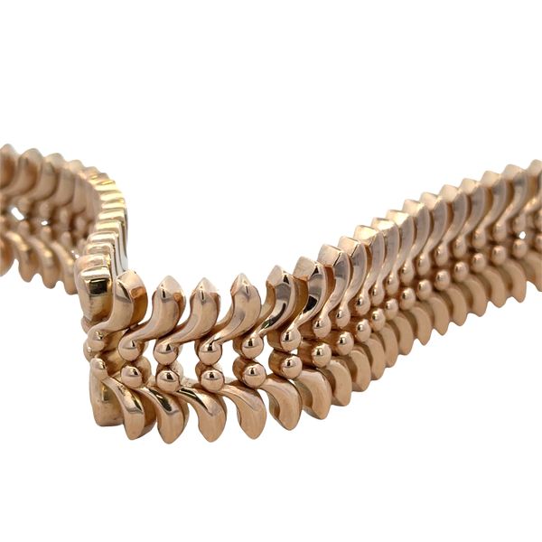 Vintage Retro 18k Rose Gold Statement Bracelet – Circa 1940s – 7.5