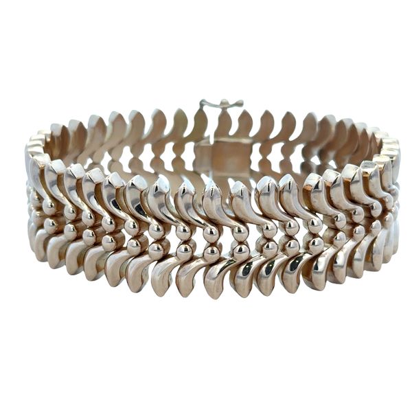 Vintage Retro 18k Rose Gold Statement Bracelet – Circa 1940s – 7.5