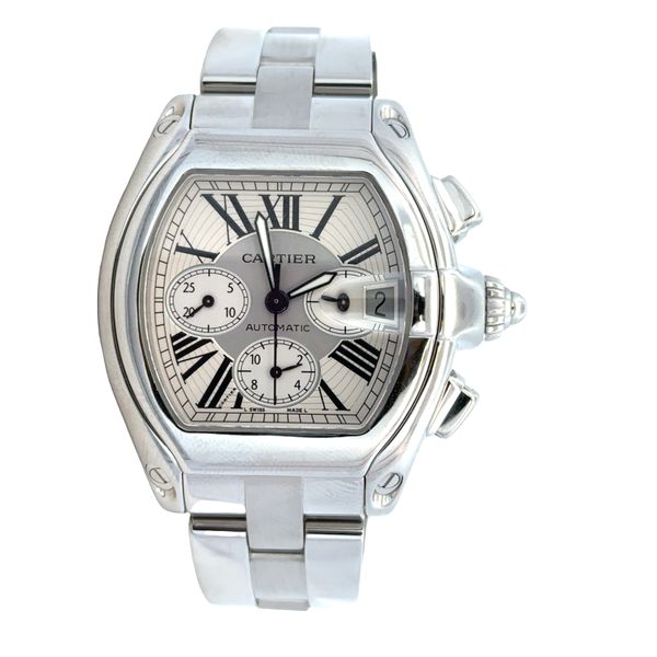 Pre-Owned Cartier Roadster Chronograph Wristwatch – Stainless Steel – 40 x 47mm – Ref. 2618 Perry's Diamonds & Estate Jewelry Charlotte, NC