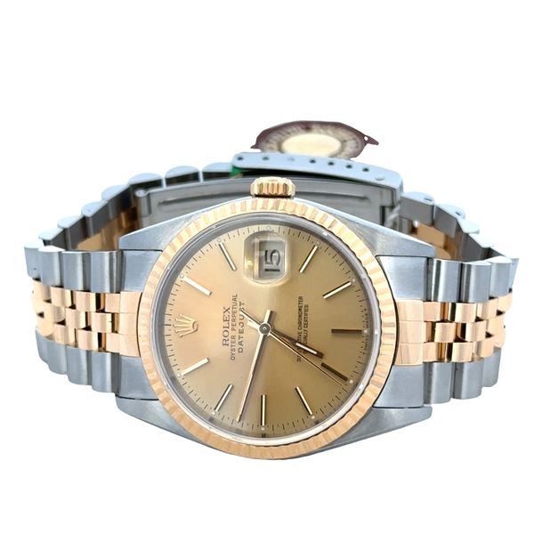 Vintage Pre-Owned Rolex Datejust Two-Tone Stainless Steel & 18k Yellow Gold Wristwatch – Reference 16233 – 36mm Image 2 Perry's Diamonds & Estate Jewelry Charlotte, NC
