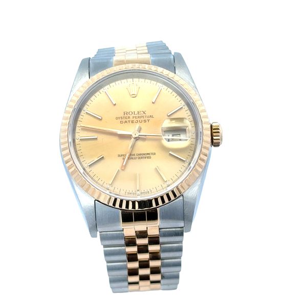 Vintage Pre-Owned Rolex Datejust Two-Tone Stainless Steel & 18k Yellow Gold Wristwatch – Reference 16233 – 36mm Perry's Diamonds & Estate Jewelry Charlotte, NC