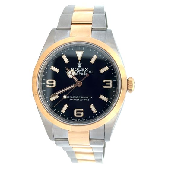 Pre Owned Rolex Explorer Ref. 124273 Stainless Steel & 18k Yellow Gold Automatic Watch with Box & Card Perry's Diamonds & Estate Jewelry Charlotte, NC
