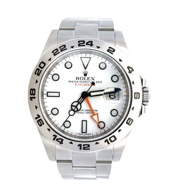 Pre-Owned Rolex Explorer II Stainless Steel Wristwatch – Reference 216570 – 42mm Perry's Diamonds & Estate Jewelry Charlotte, NC