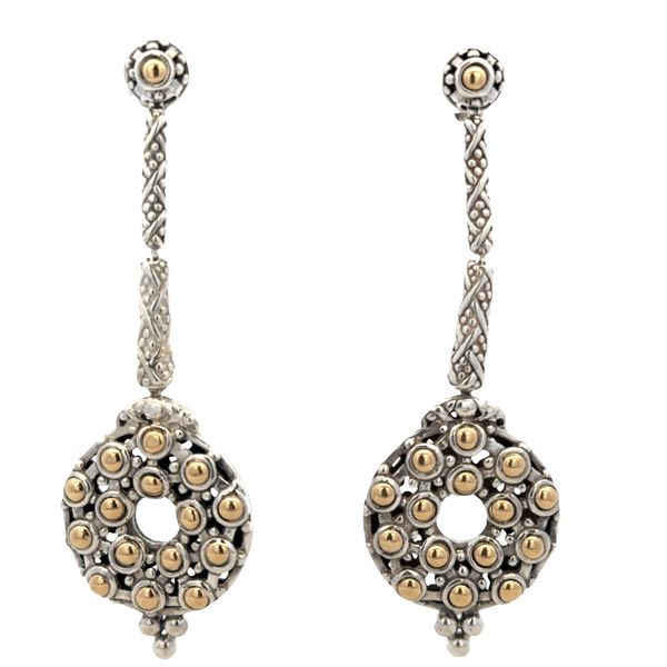 Estate John Hardy Sterling Silver & 18k Yellow Gold Dot Collection Dangle Earrings Image 3 Perry's Diamonds & Estate Jewelry Charlotte, NC