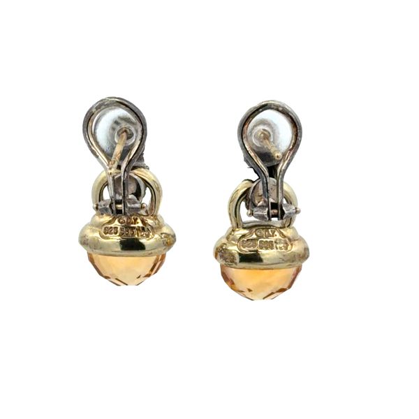 Estate David Yurman Sterling Silver & 14k Yellow Gold Citrine Acorn Drop Earrings Image 2 Perry's Diamonds & Estate Jewelry Charlotte, NC