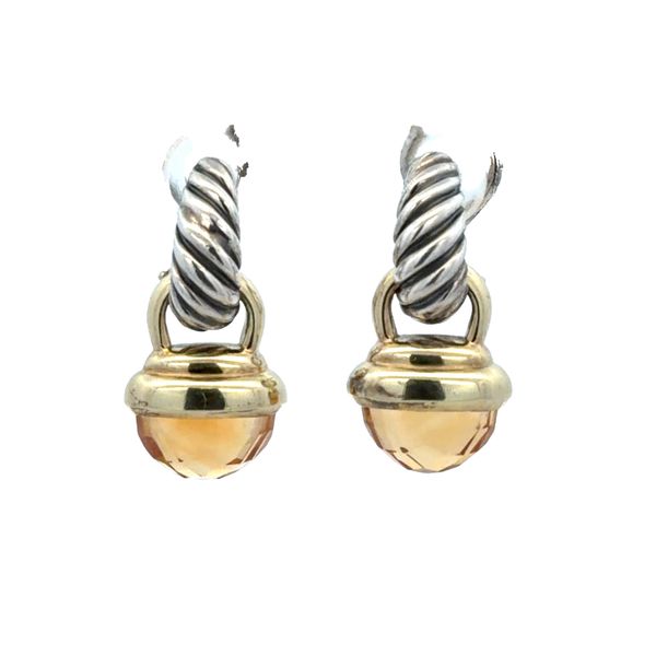 Estate David Yurman Sterling Silver & 14k Yellow Gold Citrine Acorn Drop Earrings Perry's Diamonds & Estate Jewelry Charlotte, NC