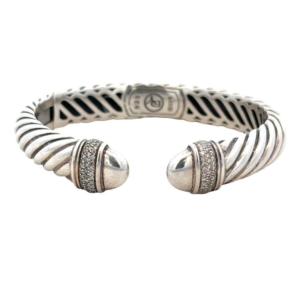 Estate David Yurman Sterling Silver Diamond Cable Hinged Cuff Bracelet – Fits 6.25 Inch Wrist Perry's Diamonds & Estate Jewelry Charlotte, NC