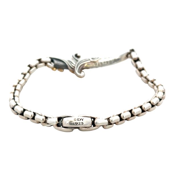 Pre-Owned David Yurman Sterling Silver & 18k Yellow Gold Black Diamond Dagger Bracelet – 8