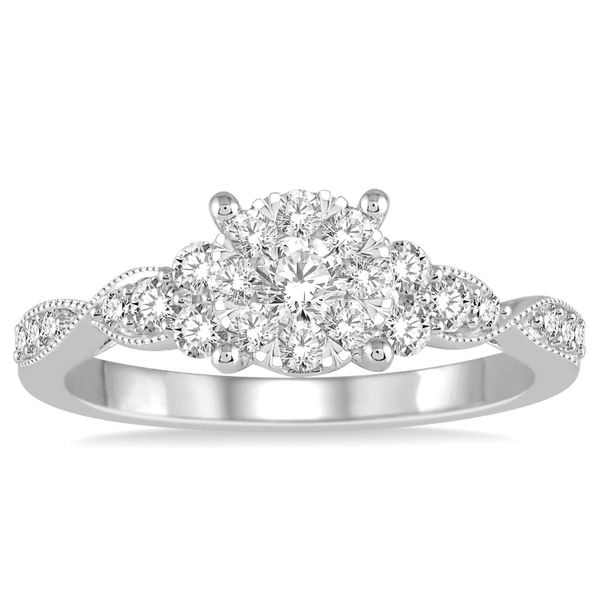 Diamond Cluster Engagement Ring Peter & Co. Jewelers Avon Lake, OH