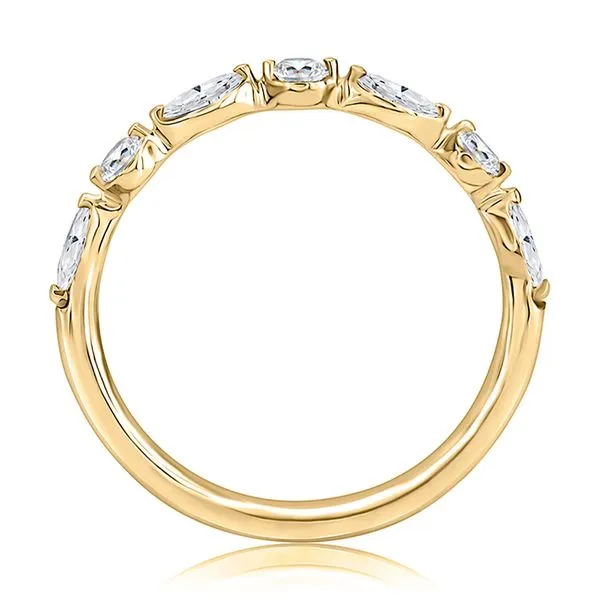 A.JAFFE Delicate Alternating Round and Marquise Diamond Wedding Band Image 2 Peter & Co. Jewelers Avon Lake, OH
