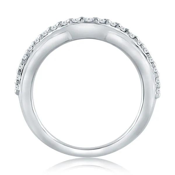 A.JAFFE Curved Diamond and Polished Wedding Band Image 2 Peter & Co. Jewelers Avon Lake, OH
