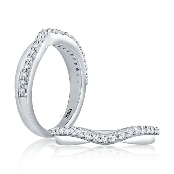 A.JAFFE Curved Diamond and Polished Wedding Band Image 3 Peter & Co. Jewelers Avon Lake, OH