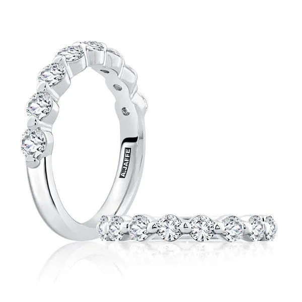 A.JAFFE Single Shared Prong Diamond Wedding Band Image 3 Peter & Co. Jewelers Avon Lake, OH