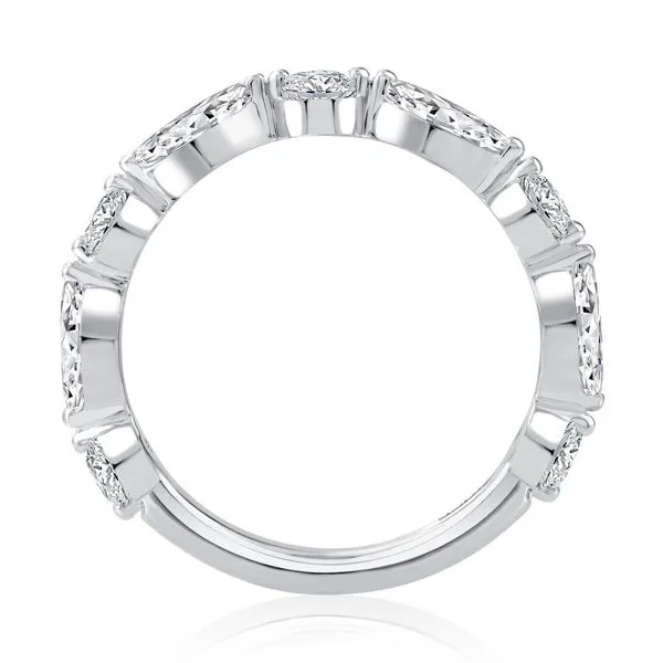 A.JAFFE Alternating Round and Marquise Diamond Wedding Band Image 2 Peter & Co. Jewelers Avon Lake, OH