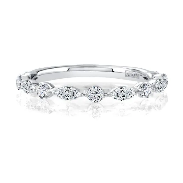 A.JAFFE Alternating Round and Marquise Diamond Wedding Band Peter & Co. Jewelers Avon Lake, OH