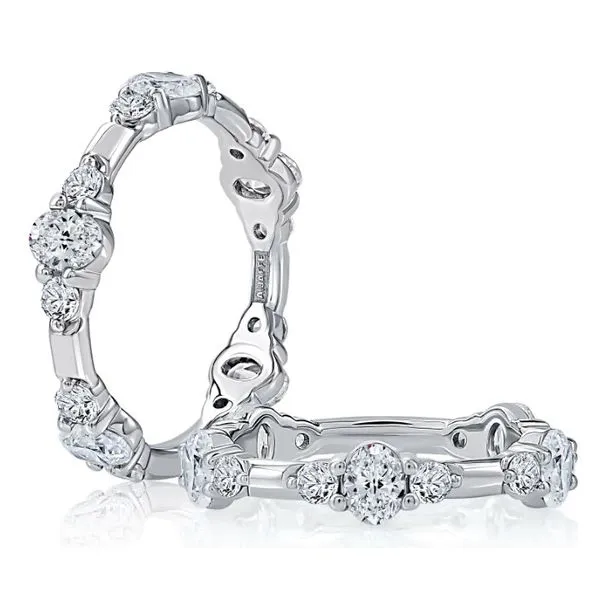 A.JAFFE Three Stone Diamond Interval Wedding Band Peter & Co. Jewelers Avon Lake, OH
