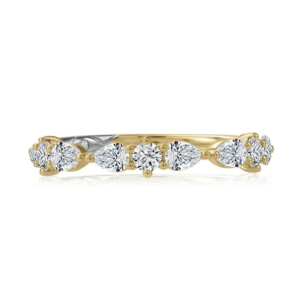 A.JAFFE Pear and Round Brilliant Diamond Wedding Band Image 2 Peter & Co. Jewelers Avon Lake, OH