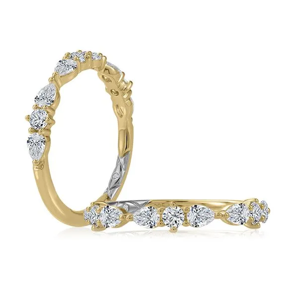 A.JAFFE Pear and Round Brilliant Diamond Wedding Band Image 3 Peter & Co. Jewelers Avon Lake, OH