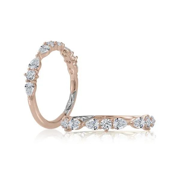 A.JAFFE Pear and Round Brilliant Diamond Wedding Band Image 4 Peter & Co. Jewelers Avon Lake, OH