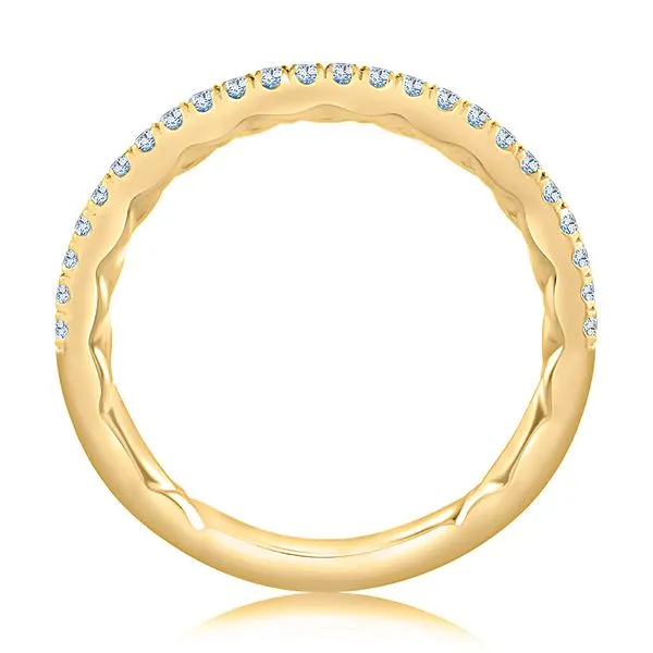 A.JAFFE Classic Diamond Pavé Wedding Band with Quilted Interior Image 2 Peter & Co. Jewelers Avon Lake, OH