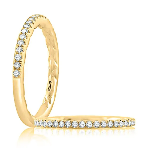 A.JAFFE Classic Diamond Pavé Wedding Band with Quilted Interior Image 3 Peter & Co. Jewelers Avon Lake, OH