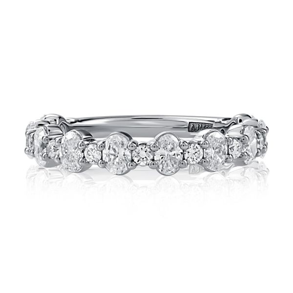 A.JAFFE Alternating Oval and Round Diamond Wedding Band Peter & Co. Jewelers Avon Lake, OH