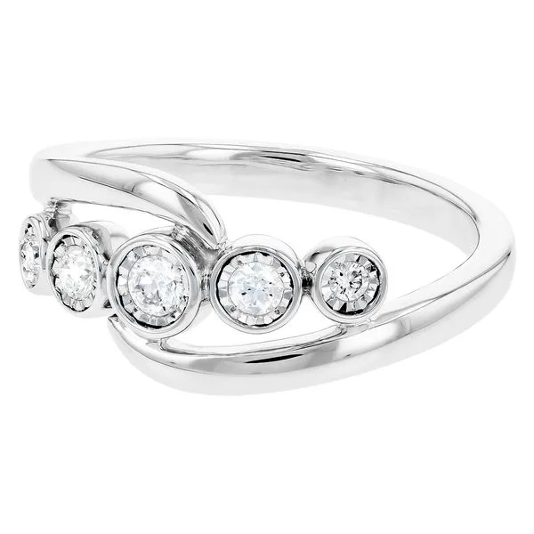 Bezel Set Diamond Crossover Ring Image 2 Peter & Co. Jewelers Avon Lake, OH