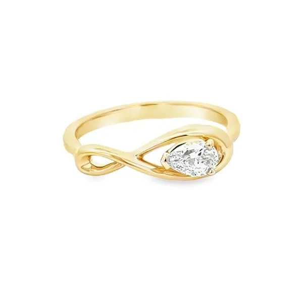 Gold Infinity Ring with Pear Shape Diamond Peter & Co. Jewelers Avon Lake, OH