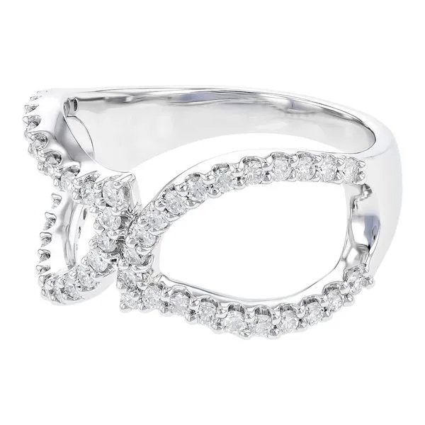 Diamond Lined Open Leaf Motif Ring Image 2 Peter & Co. Jewelers Avon Lake, OH