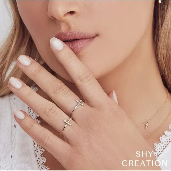 Shy Creation Diamond Cross Ring Image 4 Peter & Co. Jewelers Avon Lake, OH