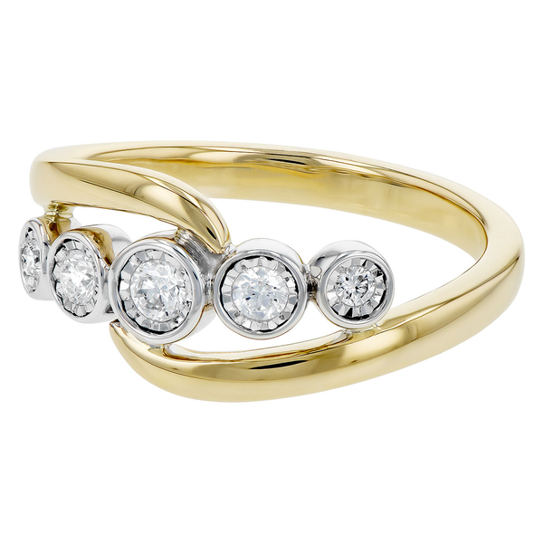 Bezel Set Diamond Crossover Ring Image 2 Peter & Co. Jewelers Avon Lake, OH