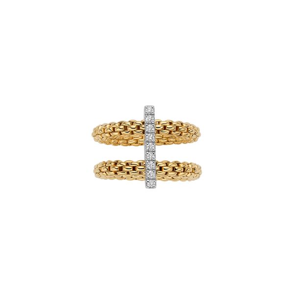 FOPE PRIMA Double Mesh Ring with Diamond Pavé Image 2 Peter & Co. Jewelers Avon Lake, OH