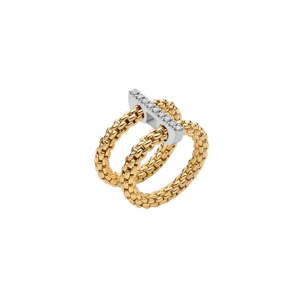 FOPE PRIMA Double Mesh Ring with Diamond Pavé Peter & Co. Jewelers Avon Lake, OH