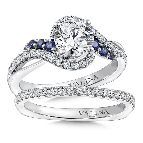 Round Shape Spiral Diamond Blue Sapphire Stone Valina Engagement Ring Image 2 Peter & Co. Jewelers Avon Lake, OH