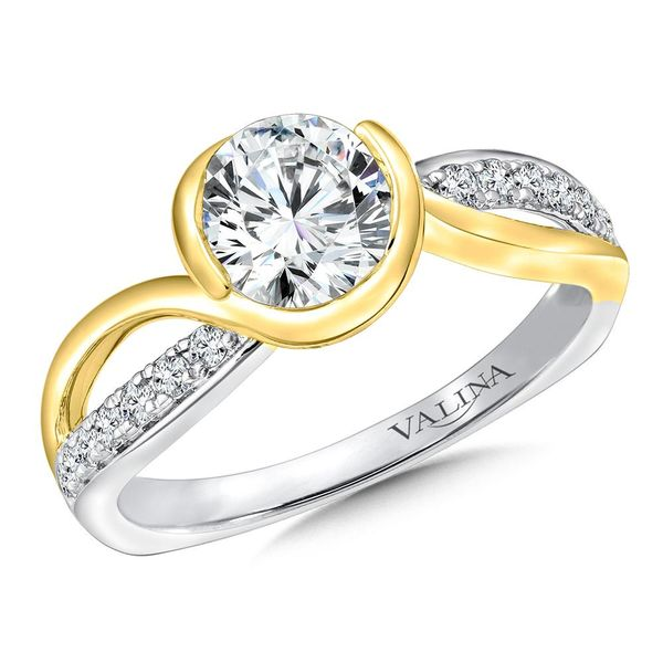 Semi Bezel Spiral with Round Shape Stone Valina Engagement Ring Peter & Co. Jewelers Avon Lake, OH