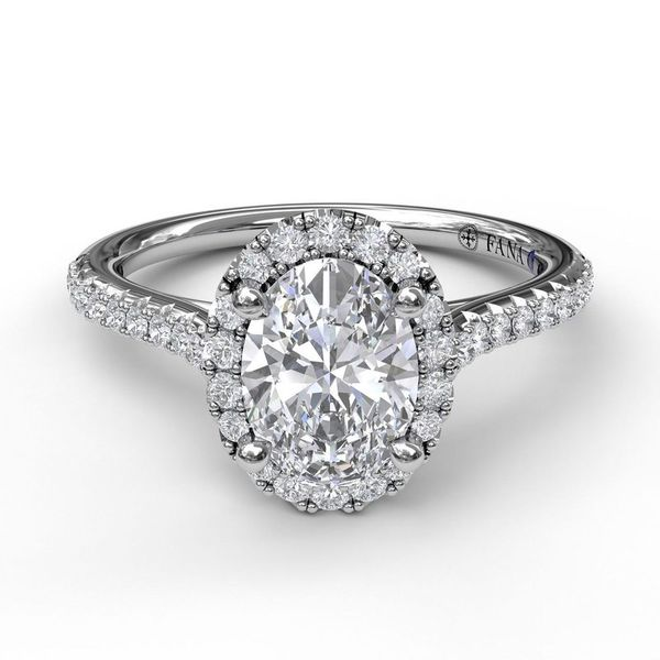 Fana Oval Halo Engagement Ring Setting Peter & Co. Jewelers Avon Lake, OH