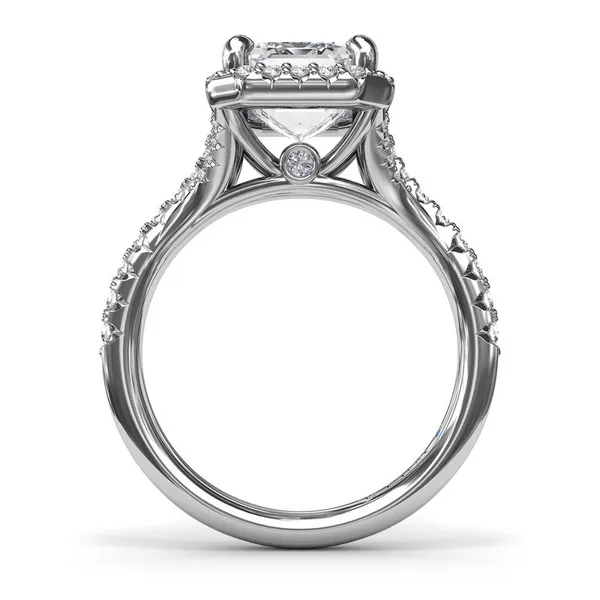 Fana Emerald Cut Halo Engagement Ring Setting Image 3 Peter & Co. Jewelers Avon Lake, OH