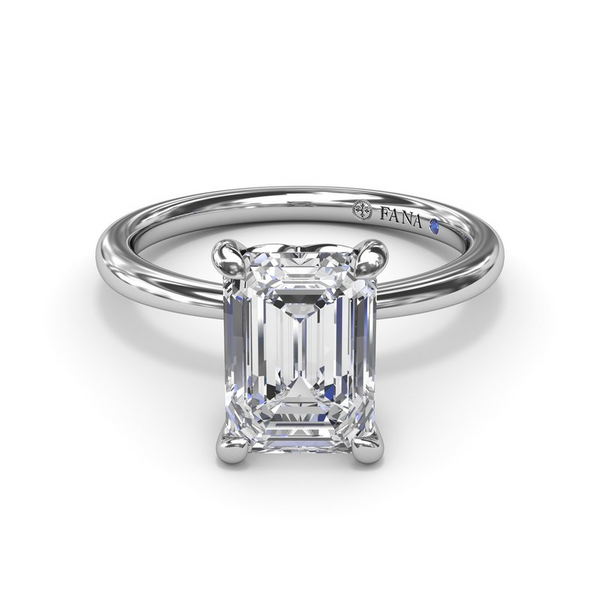 Fana Emerald Cut Diamond Collar Solitaire Ring Setting Image 2 Peter & Co. Jewelers Avon Lake, OH