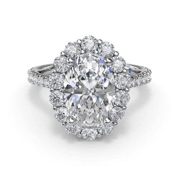 Fana Oval Floral Halo Engagement Ring Setting Image 2 Peter & Co. Jewelers Avon Lake, OH