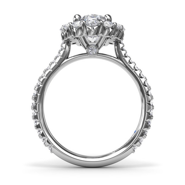 Fana Oval Floral Halo Engagement Ring Setting Image 3 Peter & Co. Jewelers Avon Lake, OH