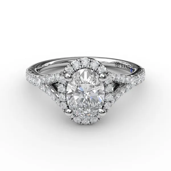Fana Oval Halo Engagement Ring Setting Image 3 Peter & Co. Jewelers Avon Lake, OH