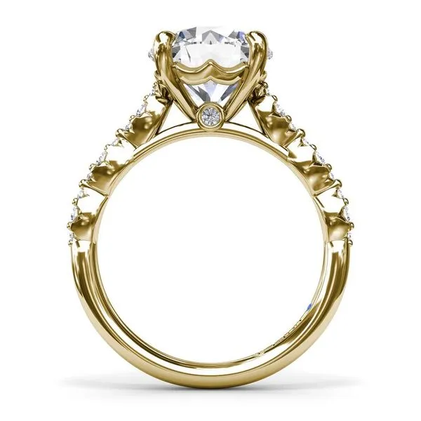Fana Petite Pave Diamond Semi-Mount Engagement Ring Setting Image 3 Peter & Co. Jewelers Avon Lake, OH